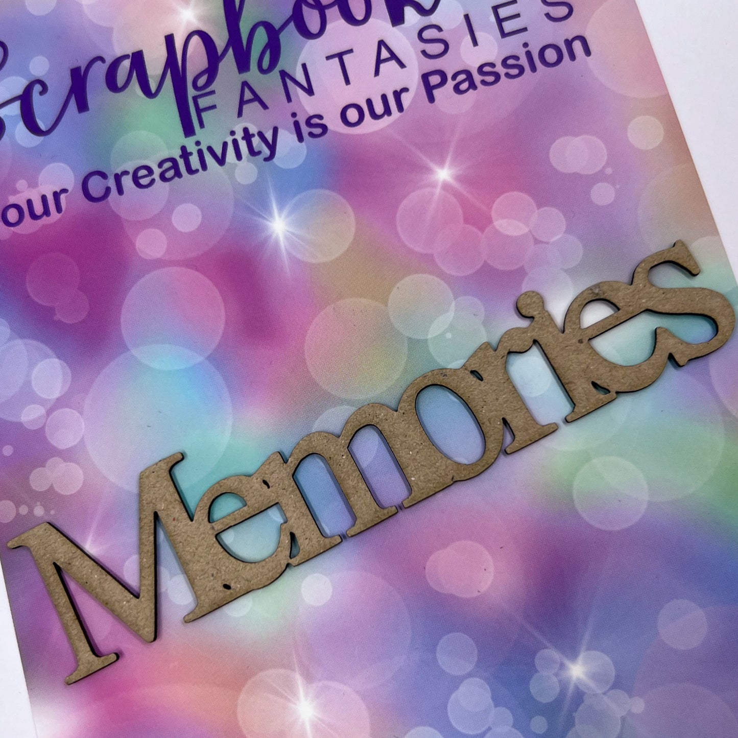 Chippie-Cuts Grey 1.2mm Chipboard Word - Memories 4.25"x1" 15240