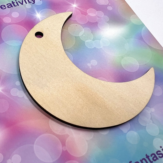 Ready-to-Colour Wooden Shape - Moon 2.5"x3" 15419