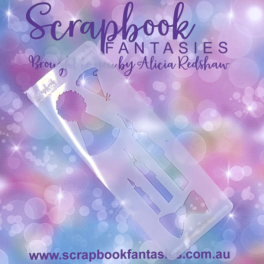 Scrapbook Fantasies Mini Border Stencil Template Mask - 2.25”x5.5” - Sunny Farm 627011