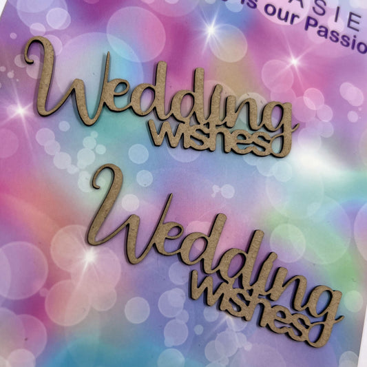 Chippie-Cuts Grey 1.2mm Chipboard Title - Wedding wishes (2 pack) 3"x1" 15494