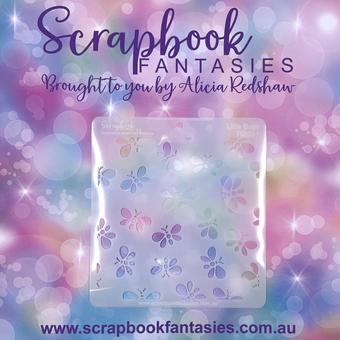 Scrapbook Fantasies Stencil Template Mask - 5.5”x5.5” - Little Bugs 768051