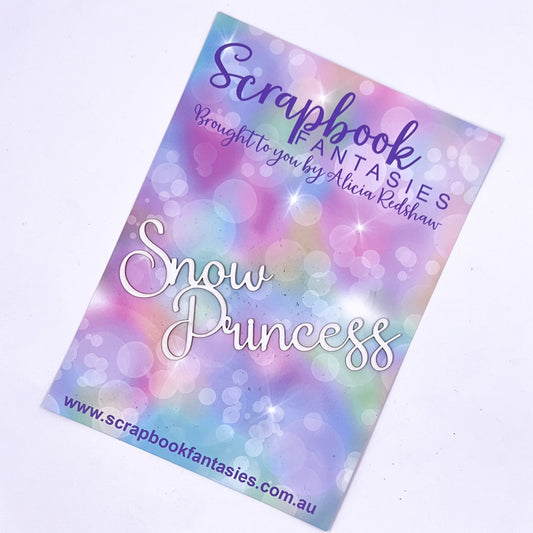 Snow Princess Chippie-Cuts White 1mm Chipboard - Snow Princess 4.25"x2" 15016