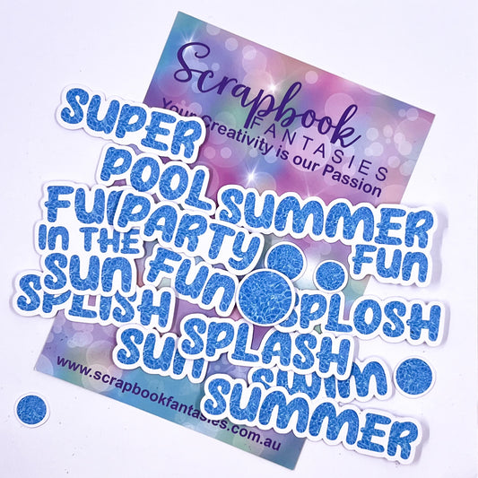 Beach Fun Colour-Cuts - Pool Words (17 pieces) 15961