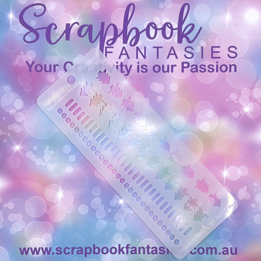 Scrapbook Fantasies Mini Border Stencil Template Mask - 2.25”x5.5” - Borders 4 627039