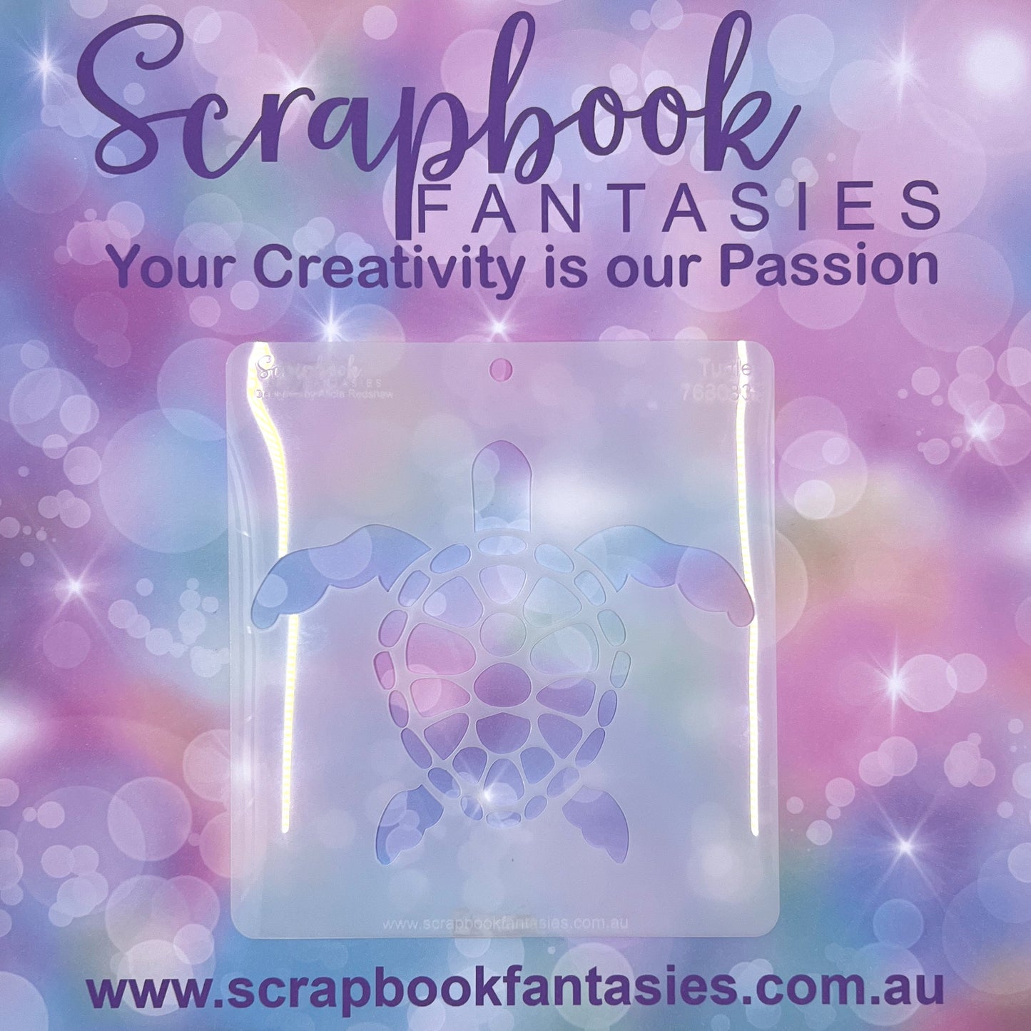 Scrapbook Fantasies Stencil Template Mask - 5.5”x5.5” - Turtle 768083