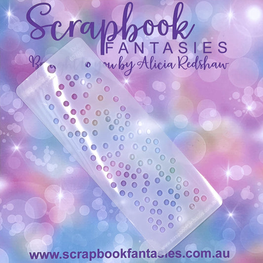 Scrapbook Fantasies Mini Border Stencil Template Mask - 2.25”x5.5” - Dots 627008