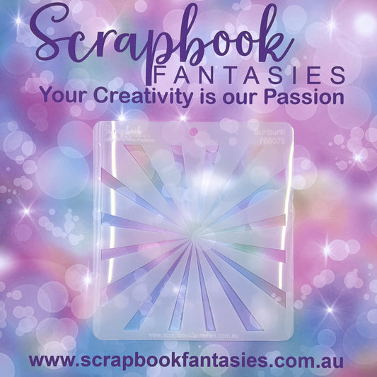 Scrapbook Fantasies Stencil Template Mask - 5.5”x5.5” - Sunburst 768076
