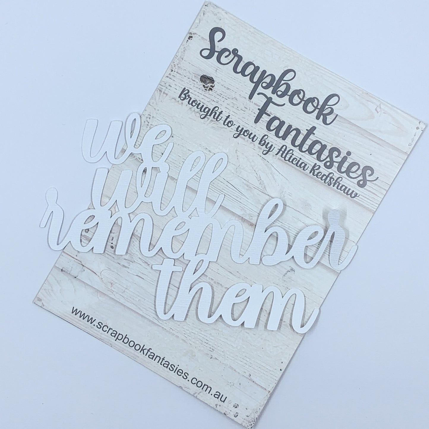We will remember them 5.75"x3.75" White Linen Cardstock Title-Cut - Designed by Alicia Redshaw