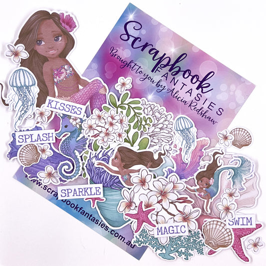 Mermaid Wishes Colour-Cuts - Mermaid Build-a-Scene 3 (31 pieces) Designed by Alicia Redshaw