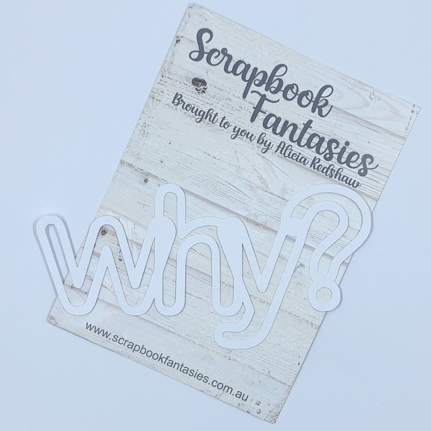 Robot Antics - Why? 6"x3.25" White Linen Cardstock Title-Cut  - Designed by Alicia Redshaw