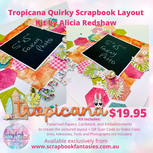 Tropicana Quirky Scrapbook Layout Class Kit - GICS #17 - Thursday 13 July 2023