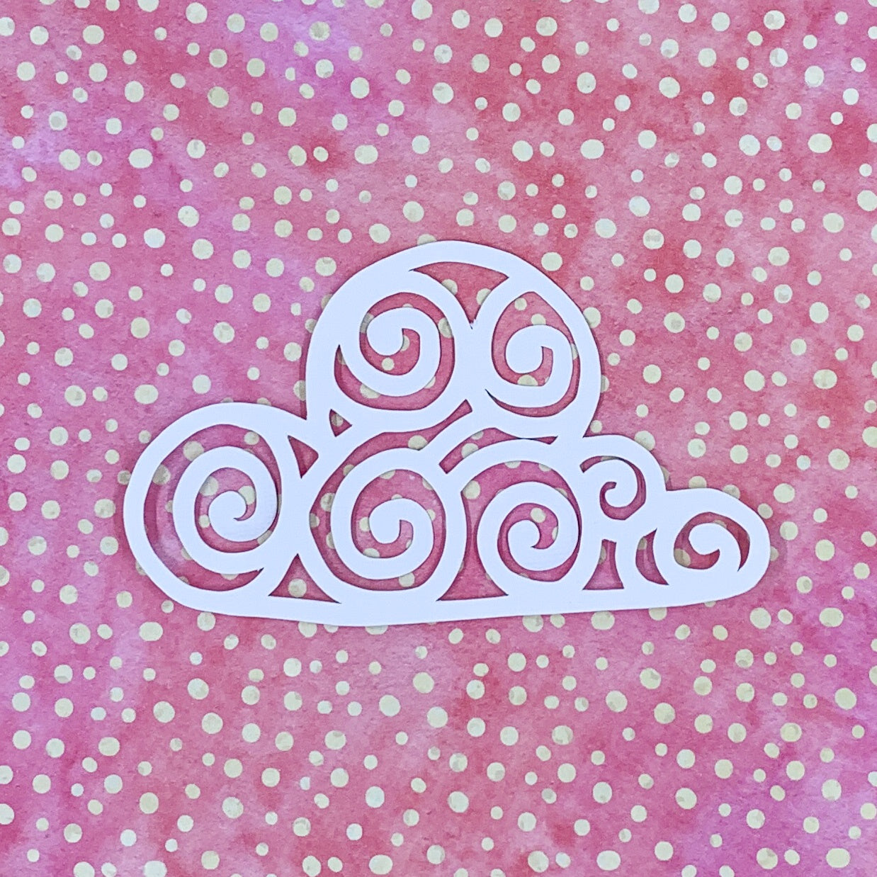 Tropicana - Curly Cloud (medium) 4.5"x2.75" White Linen Cardstock Picture-Cut - Designed by Alicia Redshaw