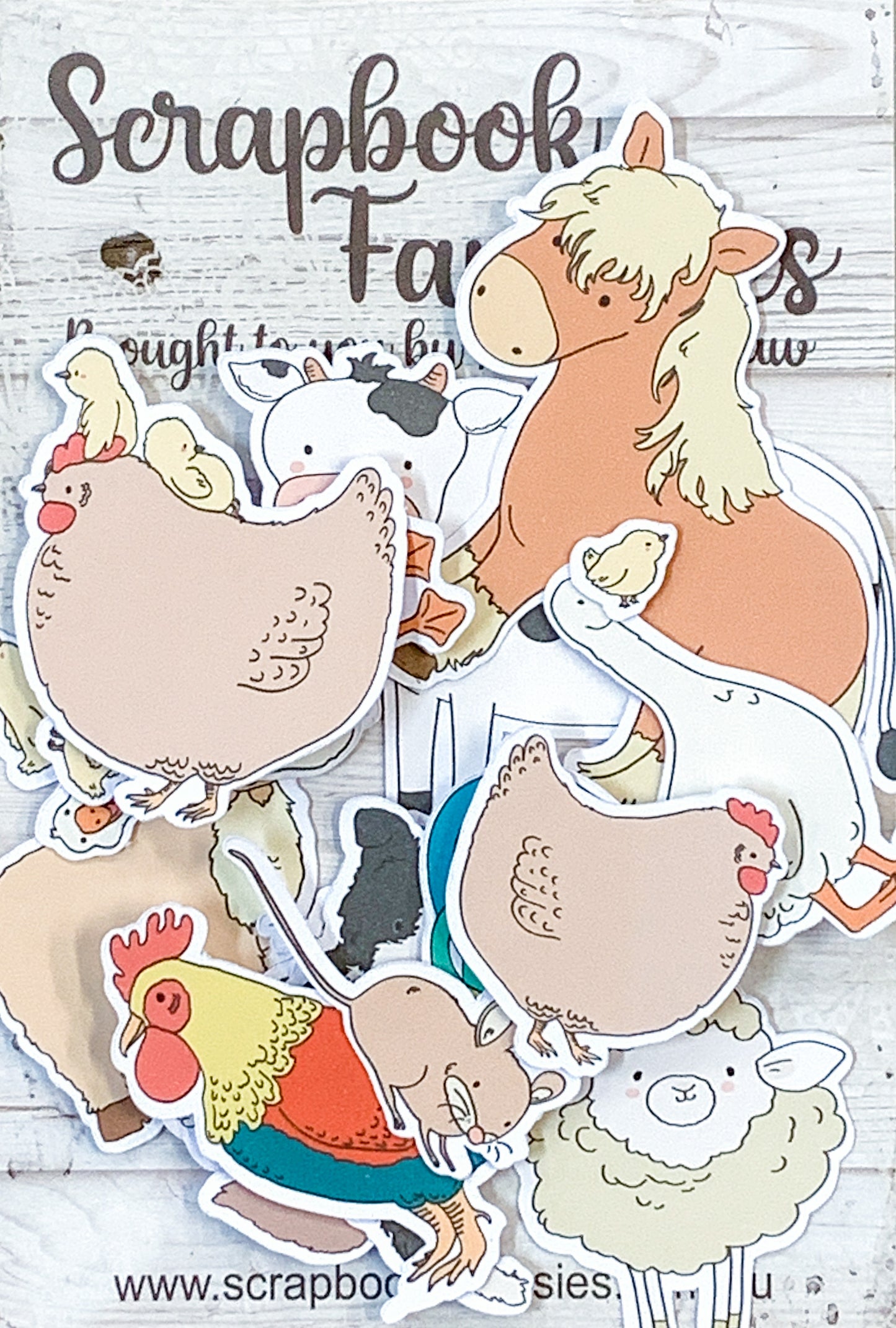 Redwood Farm Colour-Cuts Minis - Cute Farm (16 pieces) Designed by Alicia Redshaw Exclusively for Scrapbook Fantasies