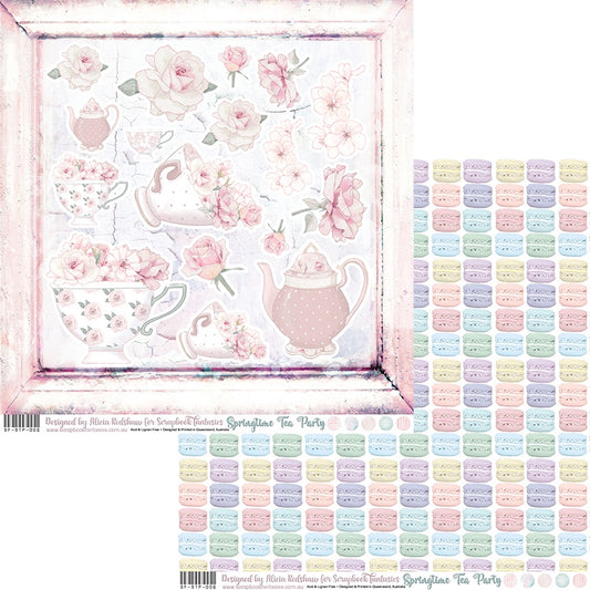 Springtime Tea Party 12x12 Double-Sided Patterned Paper 006 - Designed by Alicia Redshaw Exclusively for Scrapbook Fantasies