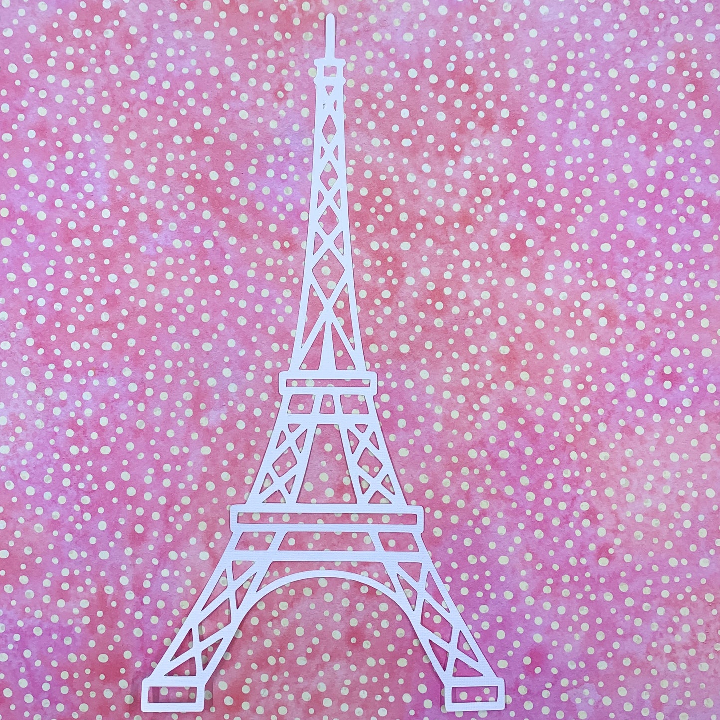 Tropicana - Eiffel Tower (large) 6"x11" White Linen Cardstock Picture-Cut - Designed by Alicia Redshaw