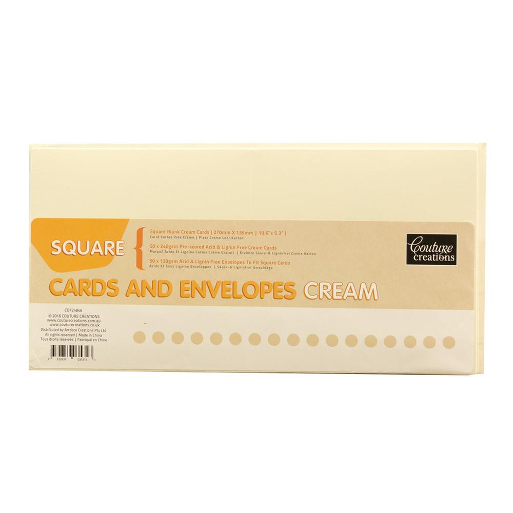 Couture Creations Square Cream Card & Envelope 50 pack - CO724846