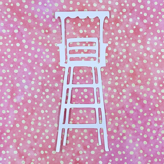 Tropicana - Lifeguard Chair 5.75"x2.25" White Linen Cardstock Picture-Cut - Designed by Alicia Redshaw