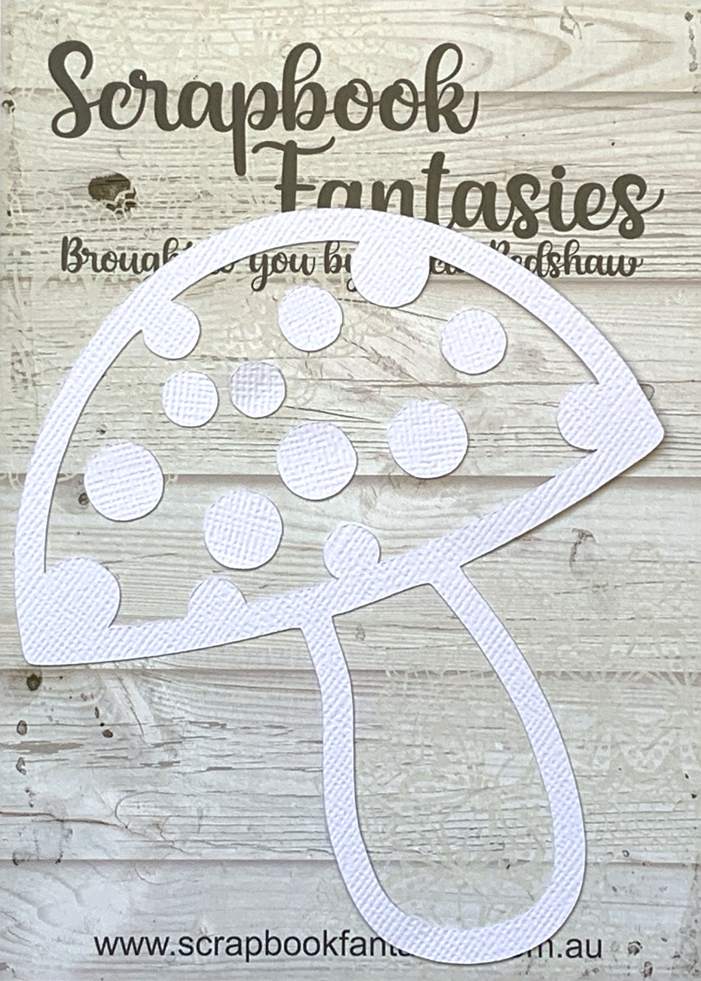 Mushroom (medium) 5"x4.5" White Linen Cardstock Cutout - Designed by Alicia Redshaw