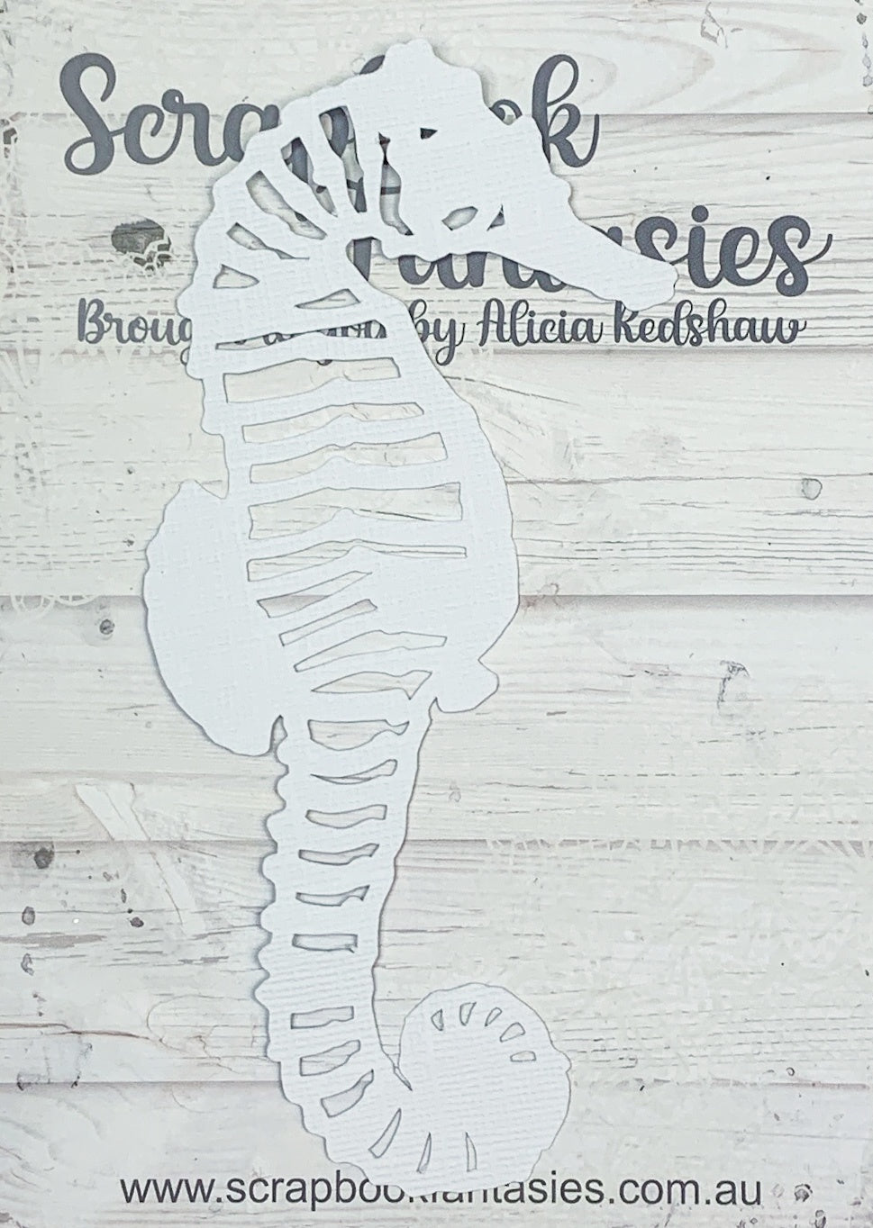 the islands Seahorse 6"x3" White Linen Cardstock Picture-Cut - Designed by Alicia Redshaw