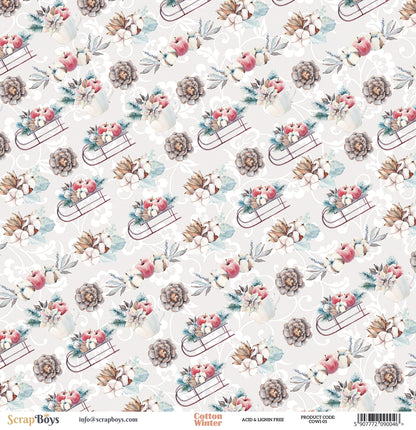 ScrapBoys - Cotton Winter - 12x12 Pattern Paper (Cowi-05)