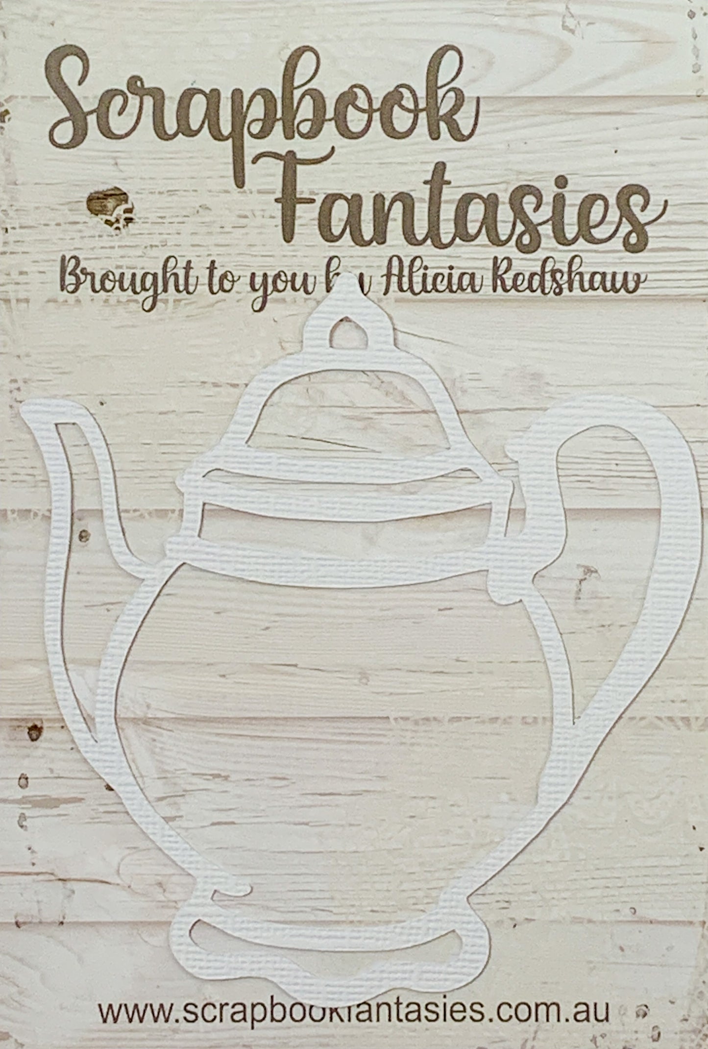 Springtime Tea Party Teapot (small) 3.5"x3.75" White Linen Cardstock Picture-Cut - Designed by Alicia Redshaw
