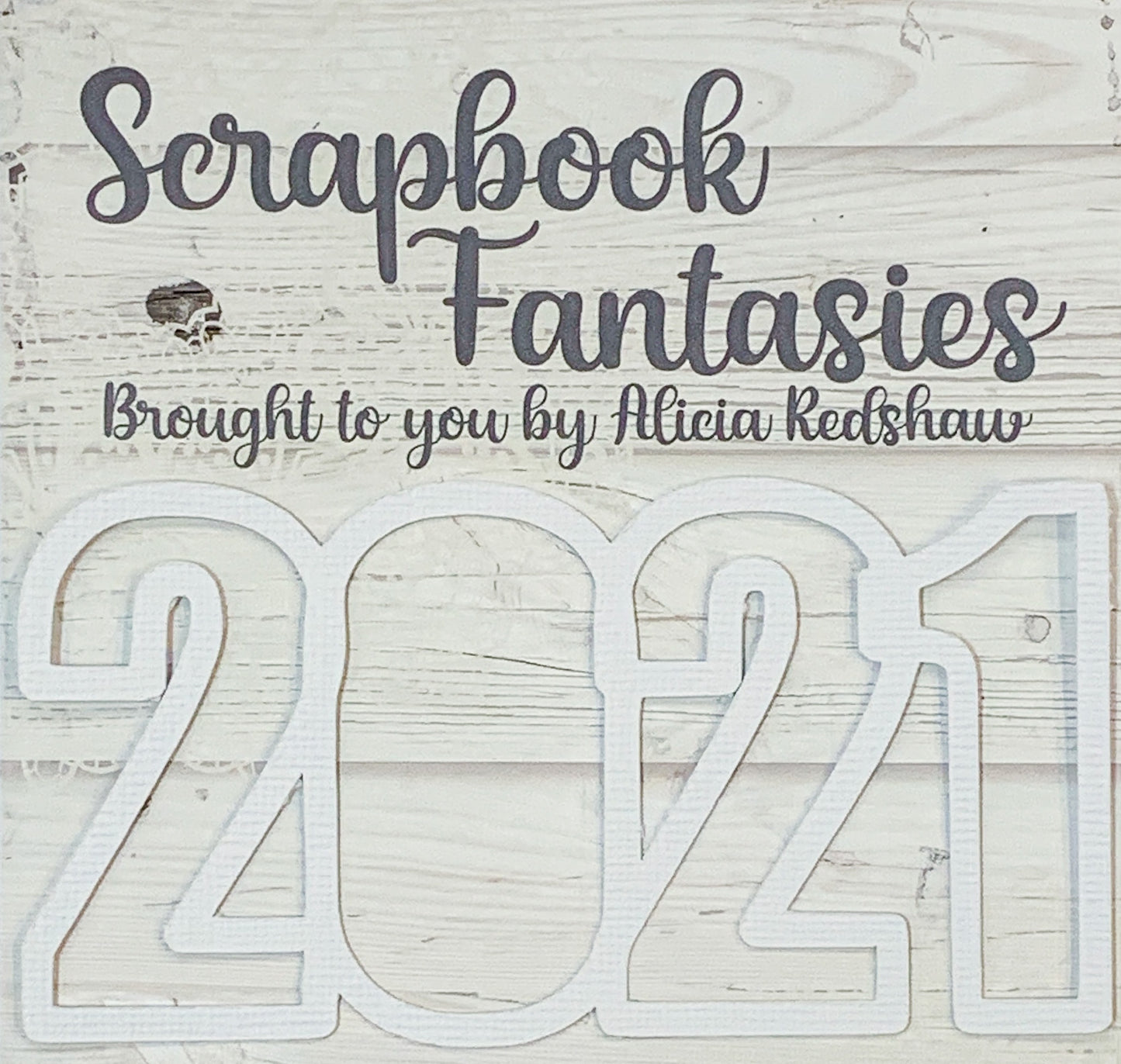 2021 (open) 2.25"x4.5" White Linen Cardstock Title-Cut - Designed by Alicia Redshaw