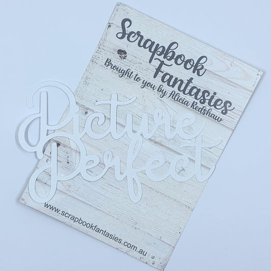 Devoted to Denim - Picture Perfect 3.5"x5.75" White Linen Cardstock Title-Cut - Designed by Alicia Redshaw