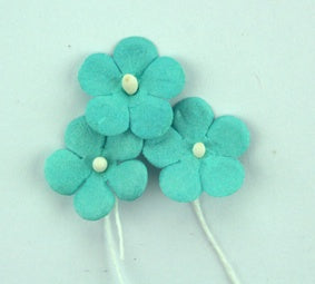 Green Tara 1.5cm Mini Paper Flower - Turquoise (single flower)