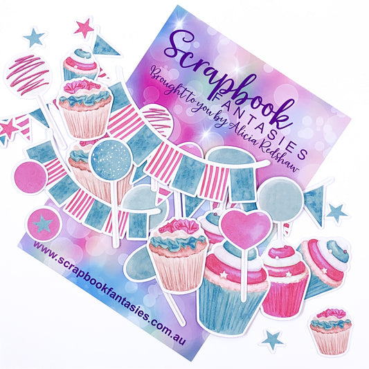 Colour-Cuts - Cupcakes & Banners 1 (26 pieces) Designed by Alicia Redshaw
