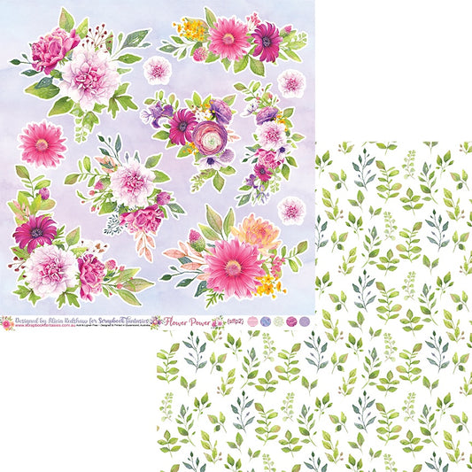 Flower Power 12x12 Double-Sided Patterned Paper 2 - Designed by Alicia Redshaw Exclusively for Scrapbook Fantasies
