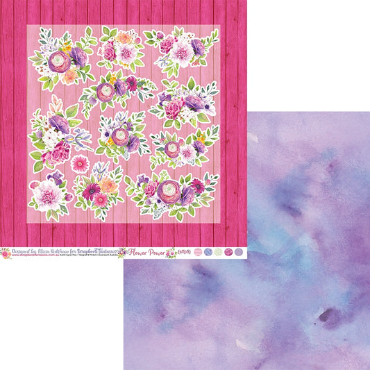 Flower Power 12x12 Double-Sided Patterned Paper 5 - Designed by Alicia Redshaw Exclusively for Scrapbook Fantasies