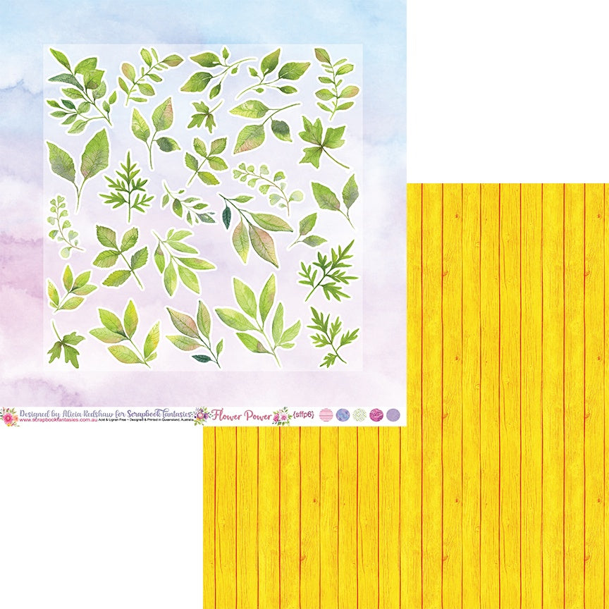 Flower Power 12x12 Double-Sided Patterned Paper 6 - Designed by Alicia Redshaw Exclusively for Scrapbook Fantasies