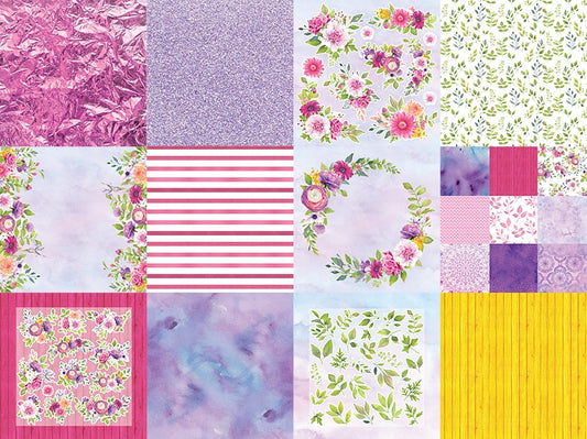 Flower Power 12x12 Double-Sided Patterned Paper Pack - Designed by Alicia Redshaw Exclusively for Scrapbook Fantasies