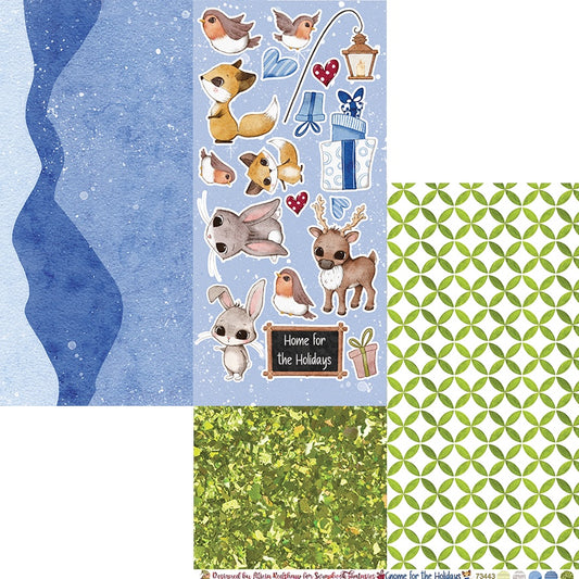 Gnome for the Holidays 12x12 Double-Sided Patterned Paper 3 - Designed by Alicia Redshaw Exclusively for Scrapbook Fantasies