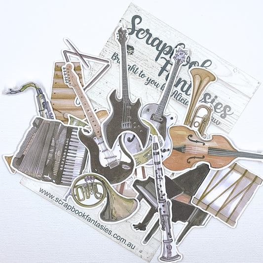 Glamorous - Musical Instruments Colour-Cuts (17 pieces) Designed by Alicia Redshaw