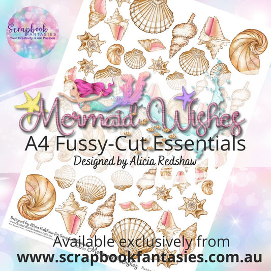 Mermaid Wishes A4 Colour Fussy-Cut Essentials - Shells 692200