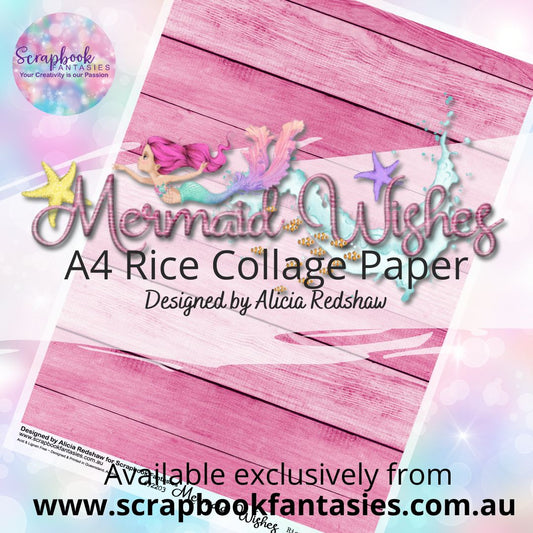 Mermaid Wishes A4 Rice Collage Paper - Pink Timber 692203