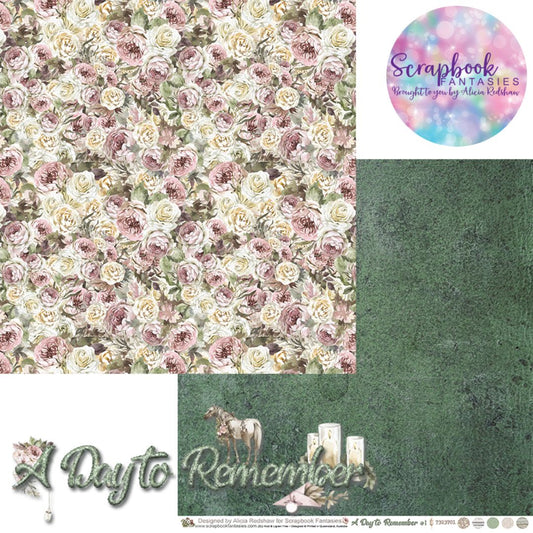 A Day to Remember 12x12 Double-Sided Patterned Paper 1 - Designed by Alicia Redshaw Exclusively for Scrapbook Fantasies