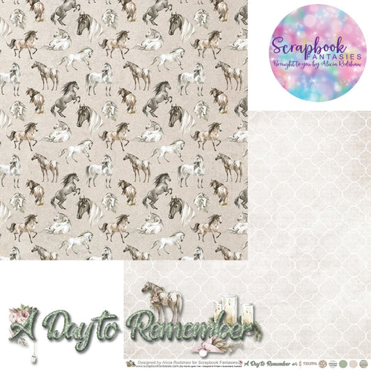 A Day to Remember 12x12 Double-Sided Patterned Paper 4 - Designed by Alicia Redshaw Exclusively for Scrapbook Fantasies