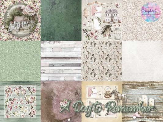 A Day to Remember 12x12 Double-Sided Patterned Paper Pack - Designed by Alicia Redshaw Exclusively for Scrapbook Fantasies