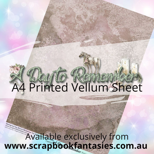 A Day to Remember A4 Printed Vellum Sheet - Dusty Rose Watercolour 7328727