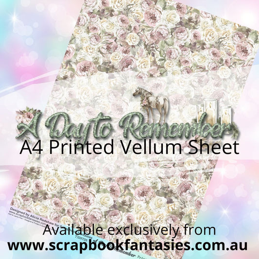 A Day to Remember A4 Printed Vellum Sheet - Floral Pattern 7328728
