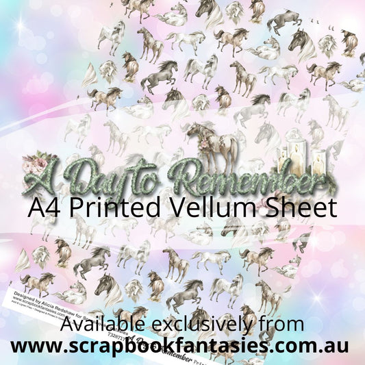 A Day to Remember A4 Printed Vellum Sheet - Horses Pattern 7328717