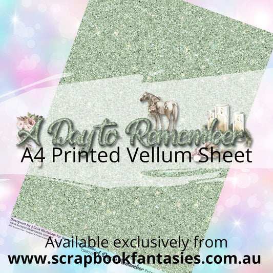 A Day to Remember A4 Printed Vellum Sheet - Sage Green Glitter 7328718