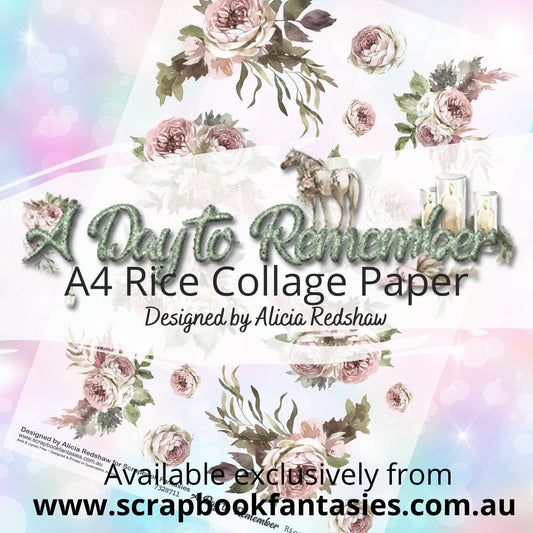 A Day to Remember A4 Rice Collage Paper - Pink Bouquets