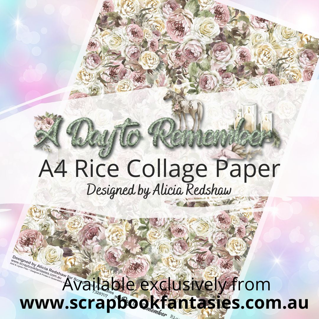 A Day to Remember A4 Rice Collage Paper - Floral Pattern