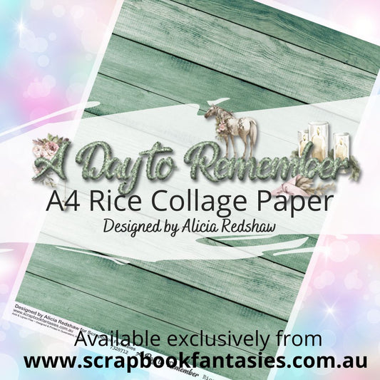 A Day to Remember A4 Rice Collage Paper - Green Wood