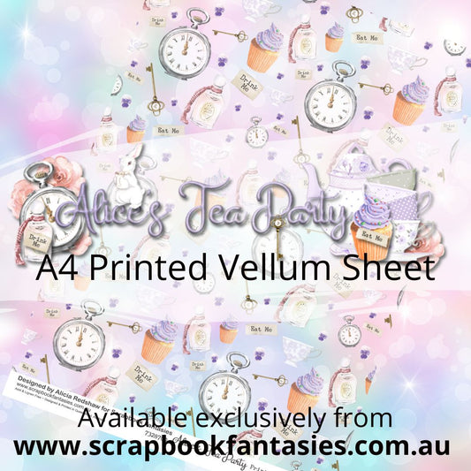 Alice's Tea Party A4 Printed Vellum Sheet - Alice Print 7328700