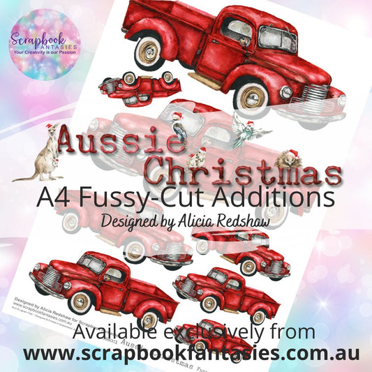 Aussie Christmas A4 Colour Fussy-Cut Additions - Christmas Utes 888001