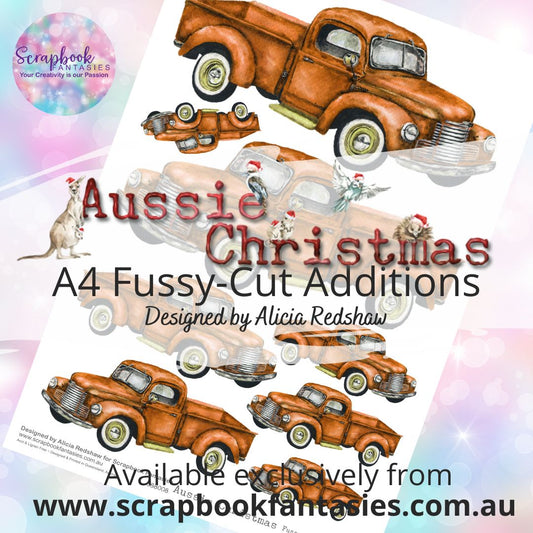 Aussie Christmas A4 Colour Fussy-Cut Additions - Rusty Utes 888008